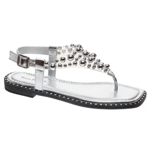 "Stock" metallic stud adorned slingback sandal