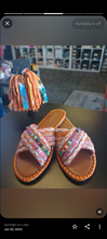Load image into Gallery viewer, &quot;Array&quot; Tan/Orange Jeweled Slide Sandals