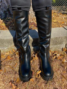"Big Move" black thick sole riding boots