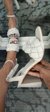 Load image into Gallery viewer, &quot;Goalie&quot; pearl covered strap heels