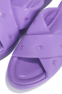 "Lauder" puffy strap slid on wedge sandals