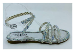 "Feana" strappy rhinestone sandals