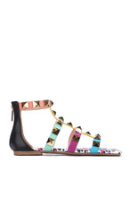 Load image into Gallery viewer, &quot;Zimza&quot; gold stud gladiator sandals