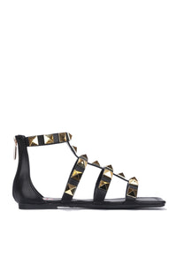 "Zimza" gold stud gladiator sandals